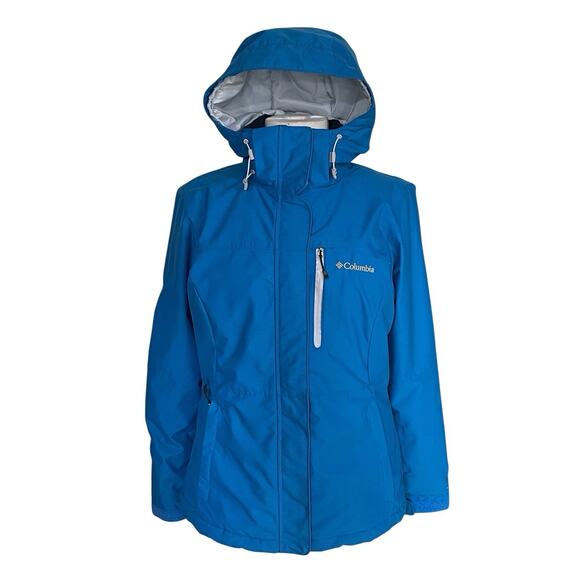Columbia Omni-Tech Women’s Blue Insulated Jacket Size Medium Removable Hood EUC! - Picture 1 of 16